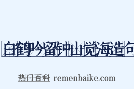 白鹤吟留钟山觉海造句是什么意思的图片
